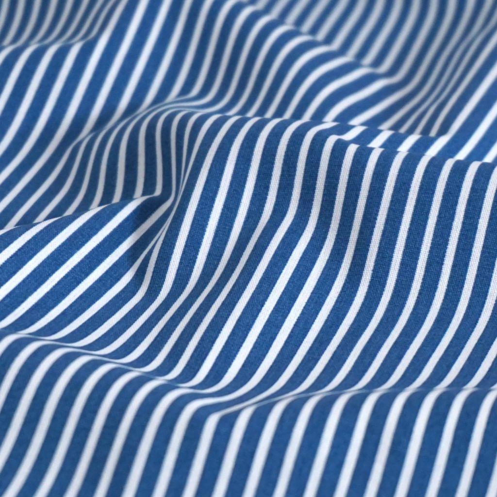 Baumwollstoff Motivdruck Längsstreifen blau weiß